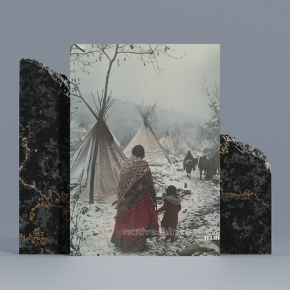 Winter Journey Native American Canvas
