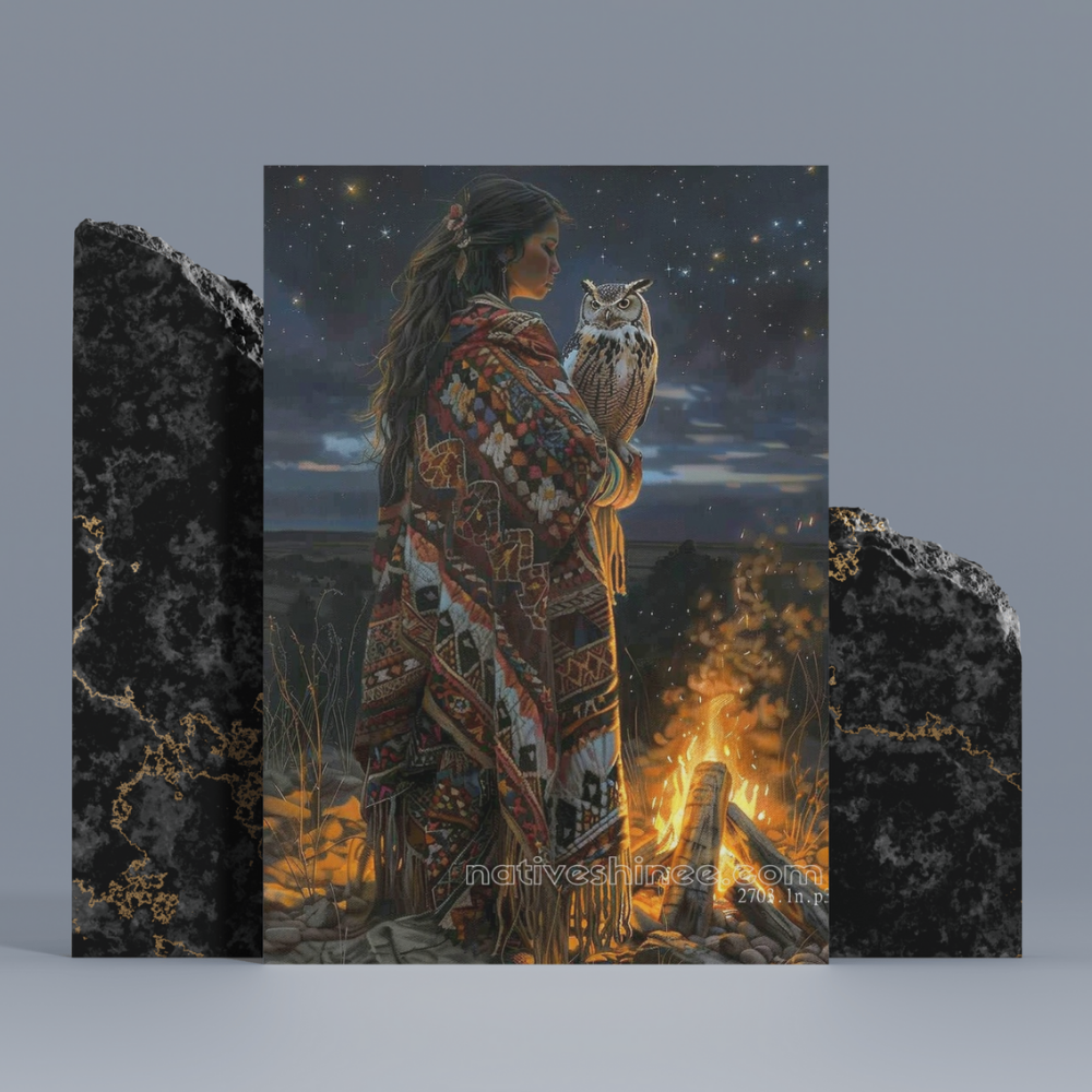 Night Owl Native American Canvas