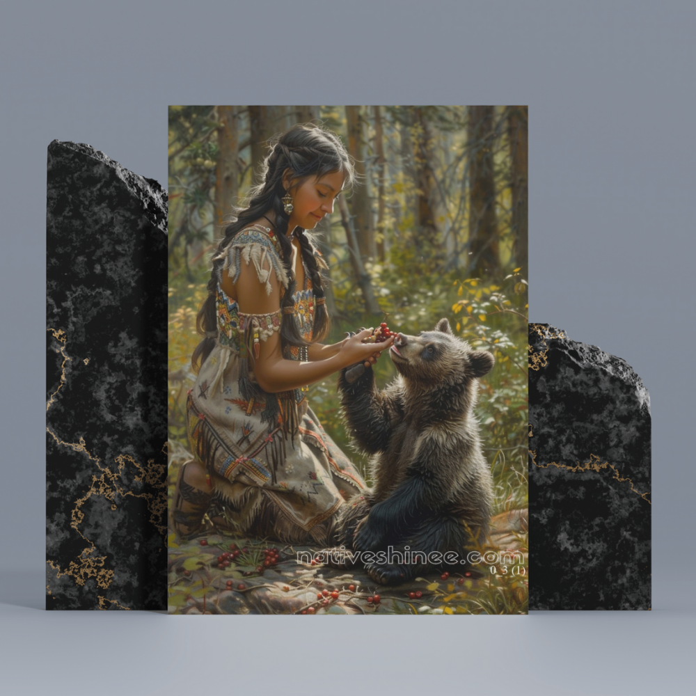 Kindred Spirits Bear Native American Canvas