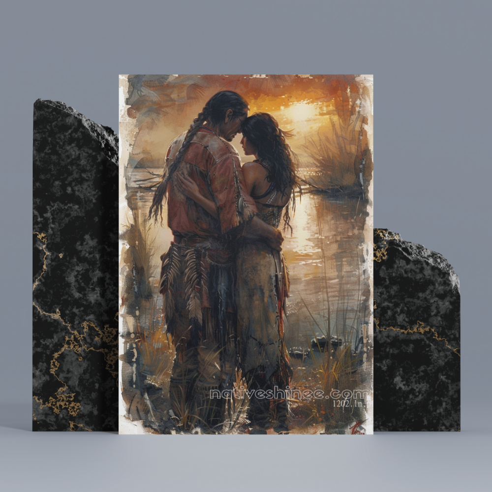 Harmonious Hearts: Native American Canvas