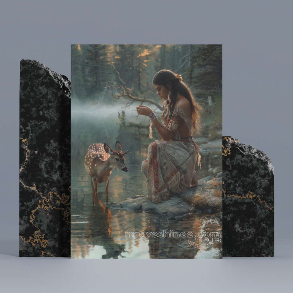 Whispering Waters Fawn Native American Canvas