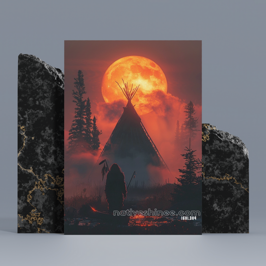 A Silent Guardian Of The Night Native American Canvas