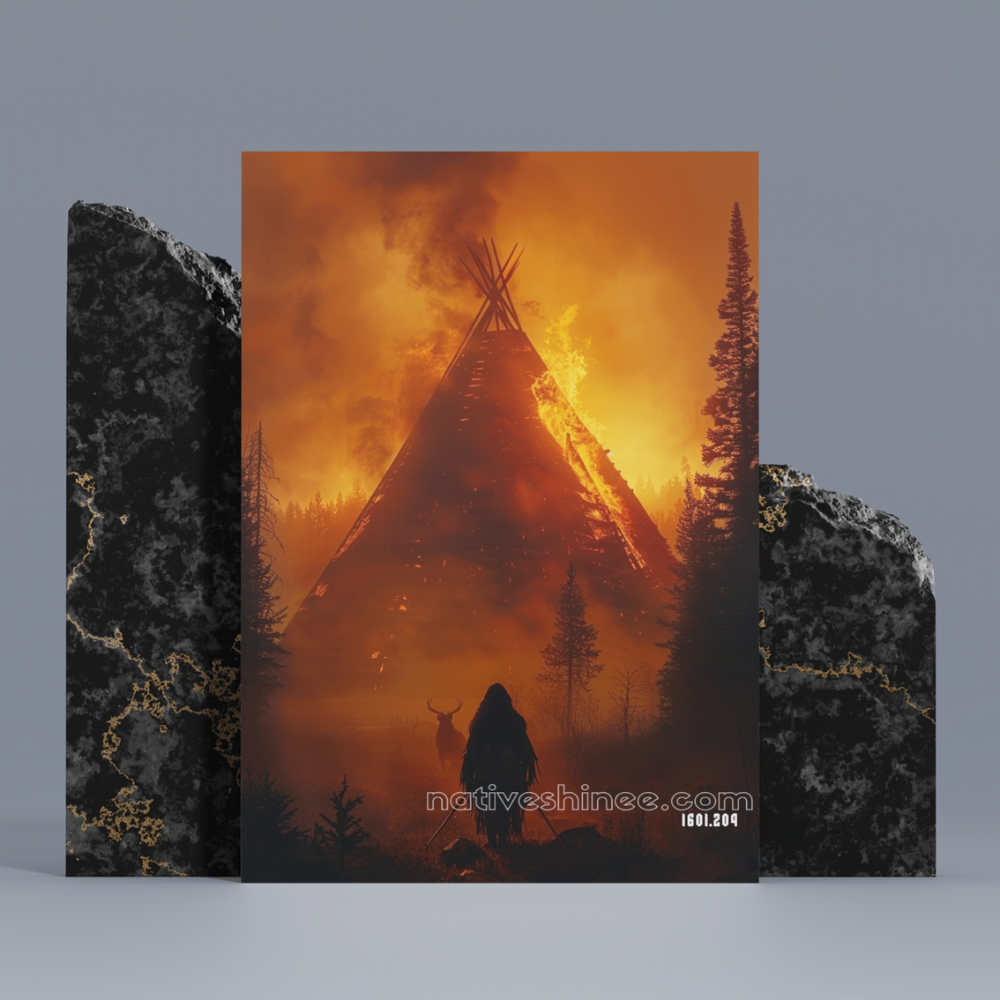 The Fire Native American Canvas