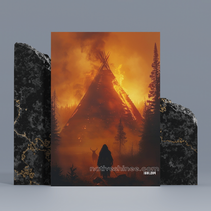 The Fire Native American Canvas