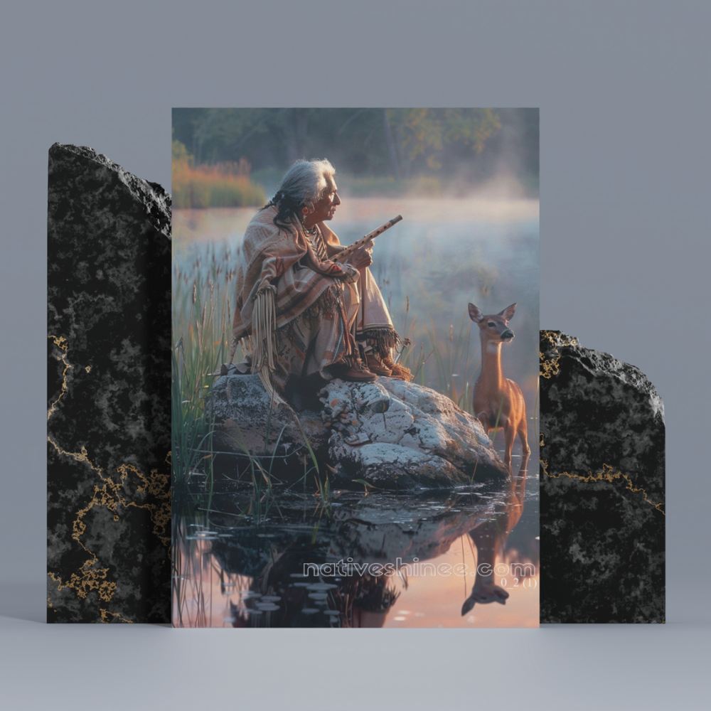 The Flute of Peace – Native American Canvas