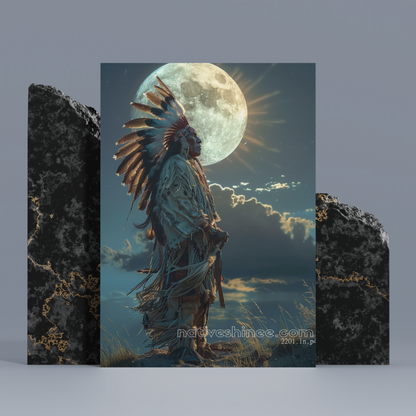Moonlit Chief Native American Canvas