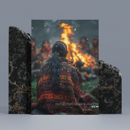Fireside Reflections Native American Canvas