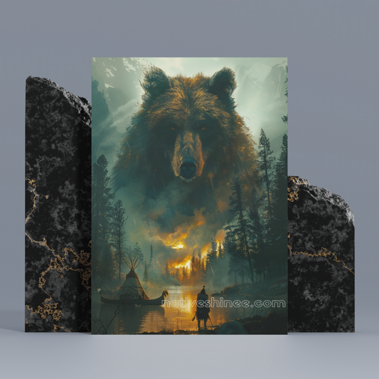 Guardian of the Wild: Native American Canvas