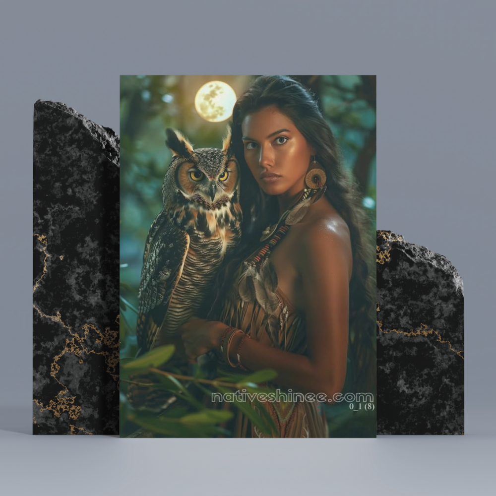 The Owl's Wisdom Native American Canvas