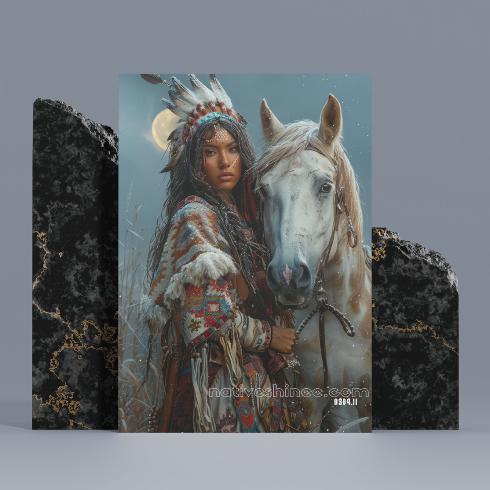 Moonlit Companion Native American Canvas