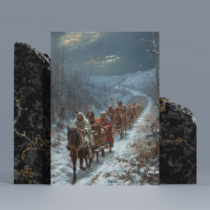 The Winter Trail - Native American Canvas