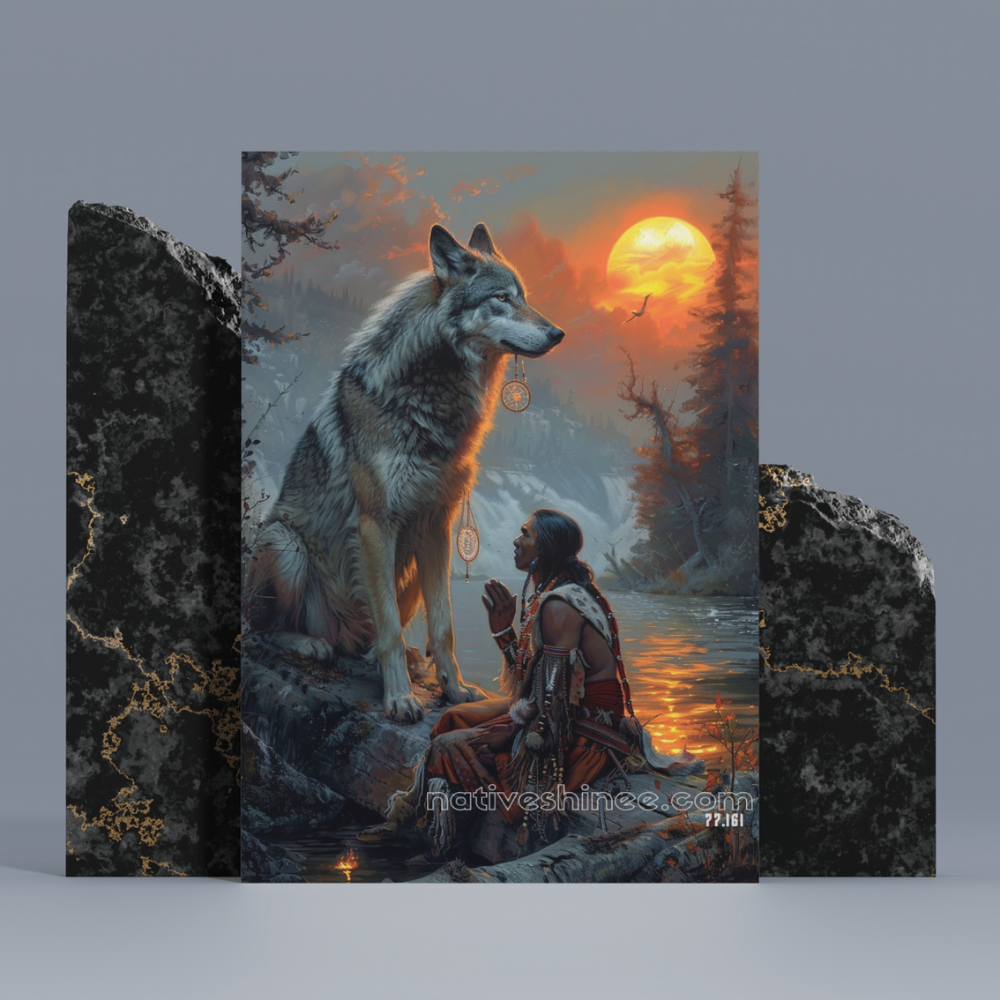 In The Eyes Of Wolf Native American Canvas