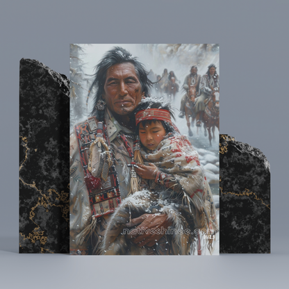 Generations in the Snow Native American Canvas