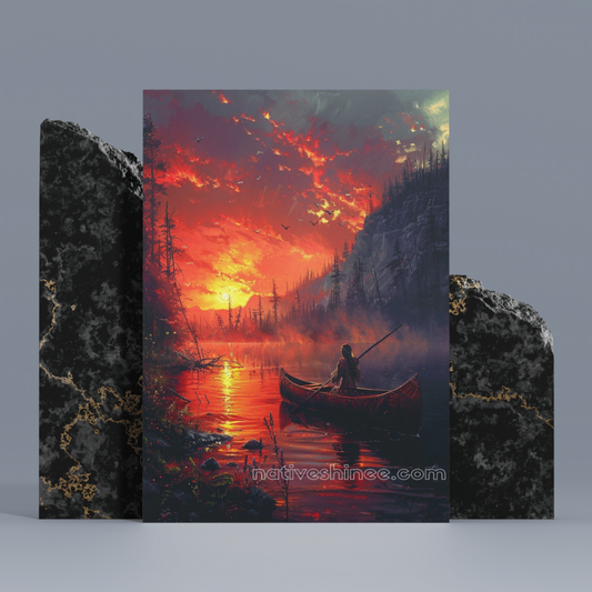 Sunset Journey: Native American Canvas