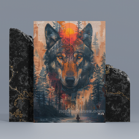 The Wolf Howls Native American Canvas