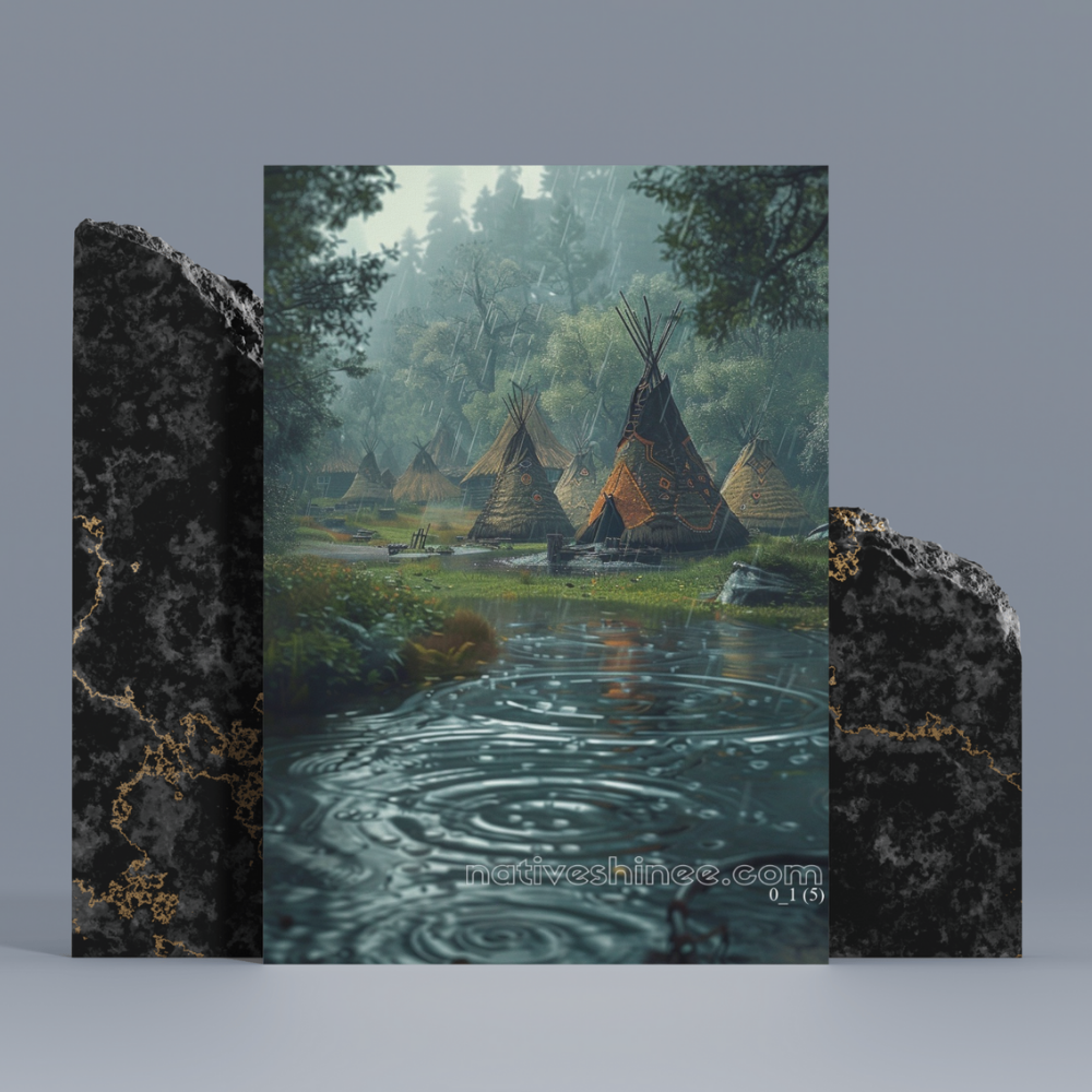 On Rainy Day Native American Canvas