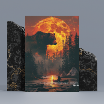 Moonlit Bear Native American Canvas
