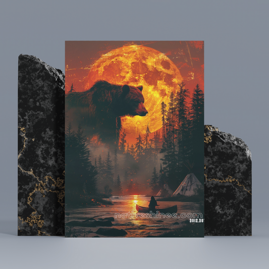 Moonlit Bear Native American Canvas