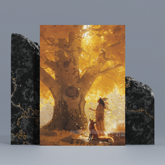 Golden Embrace Native American Canvas