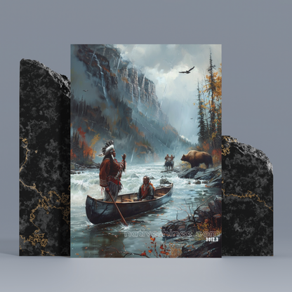 River Spirits Journey Native American Canvas