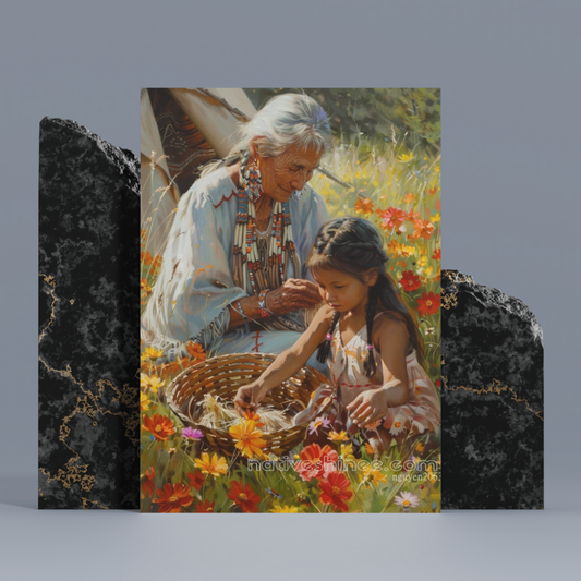 Blooming Connections: Native American Canvas