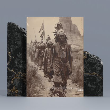 March of the Brave Native American Canvas