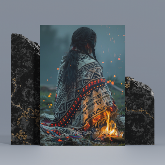 Fireside Reflections Native American Canvas