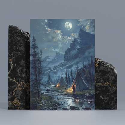 The Moon Native American Canvas