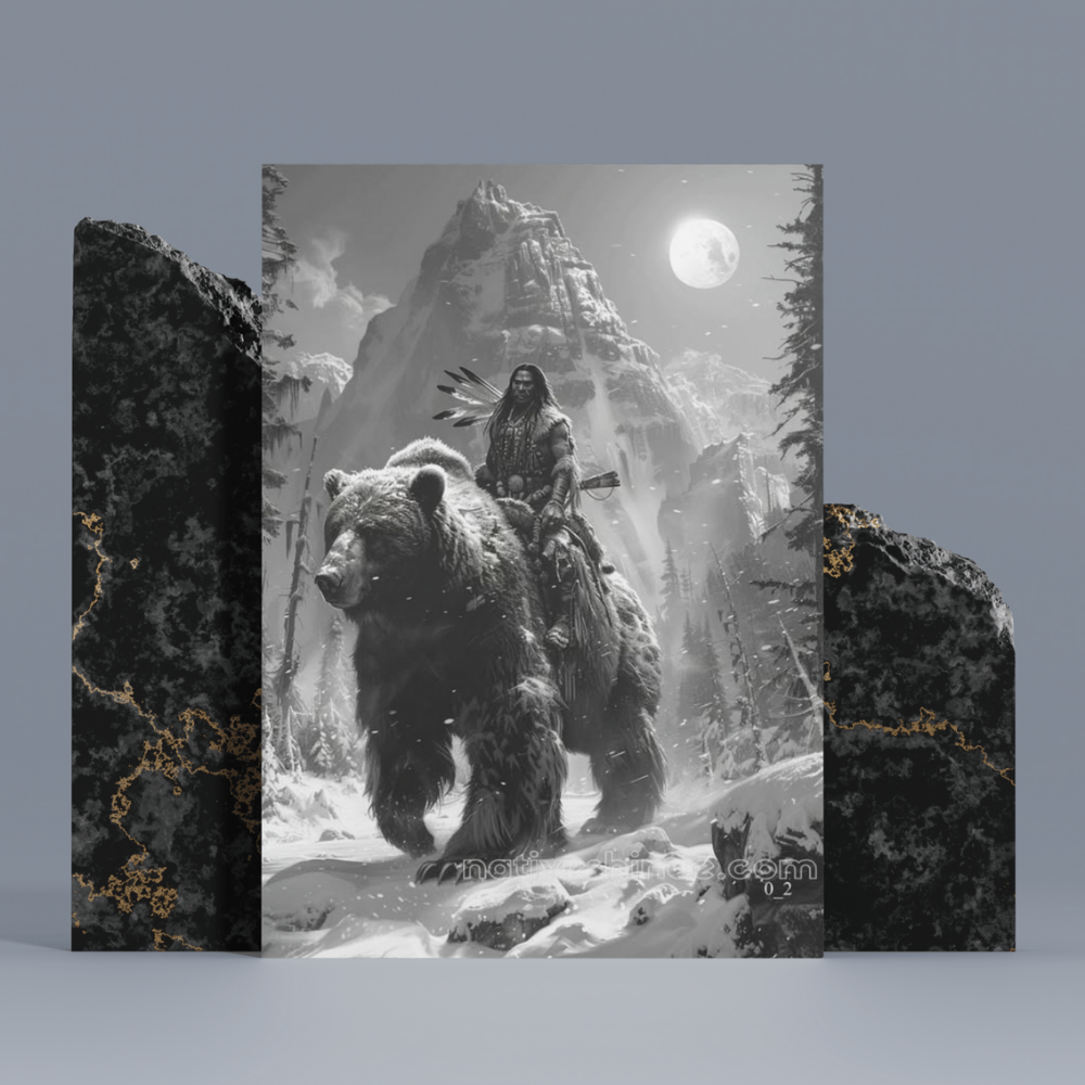 Moonlit Guardian Native American Canvas