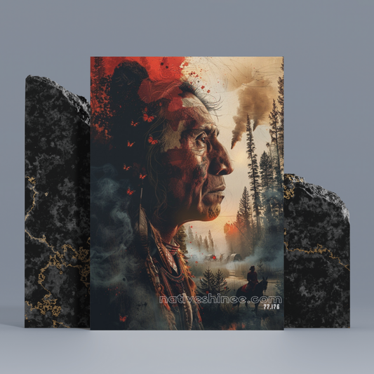 The Land And Us Native American Canvas