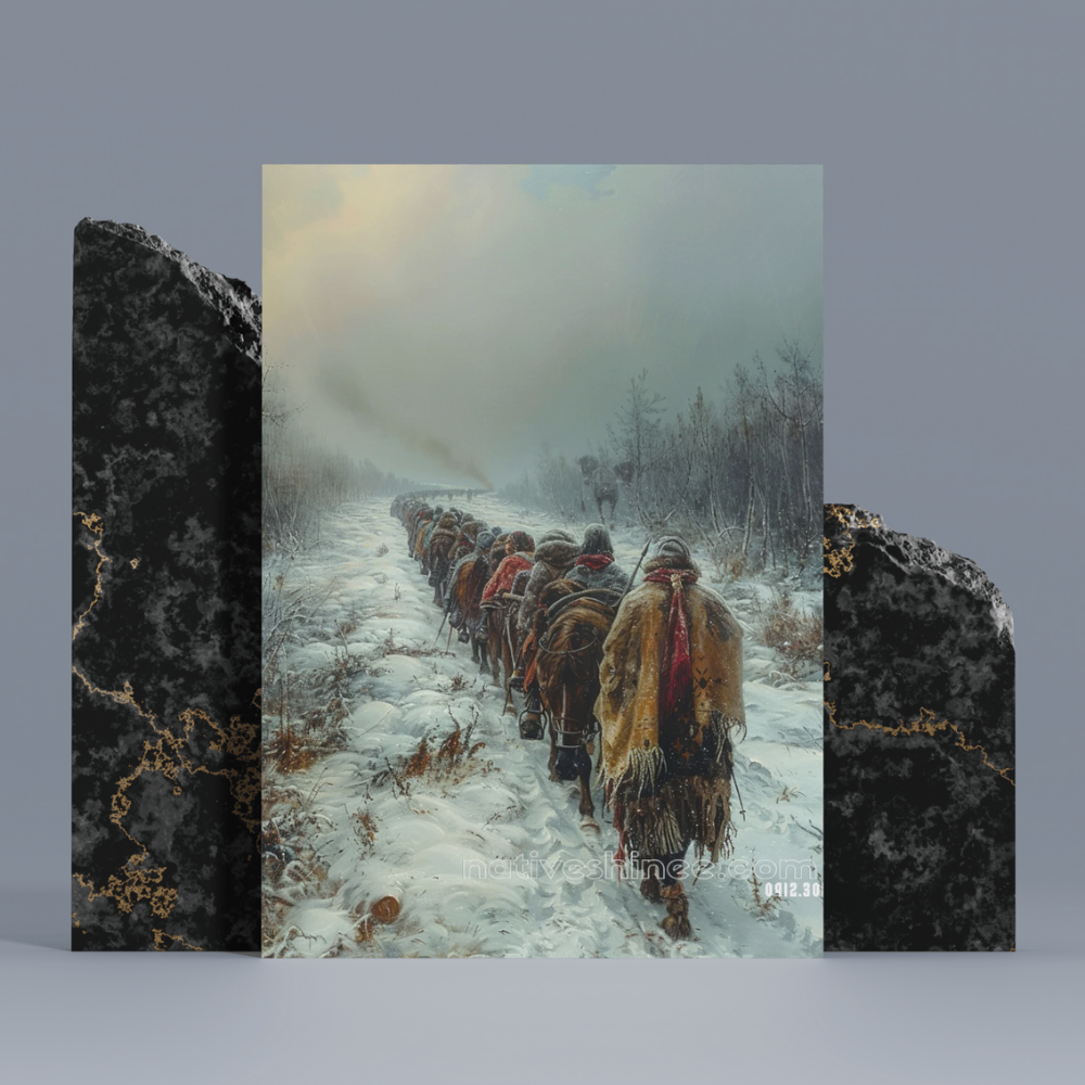 Journey Through the Frost Native American Canvas