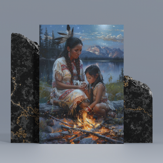 Whispers by the Fire Native American Canvas