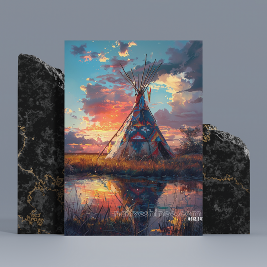 Sunset Serenity Native American Canvas