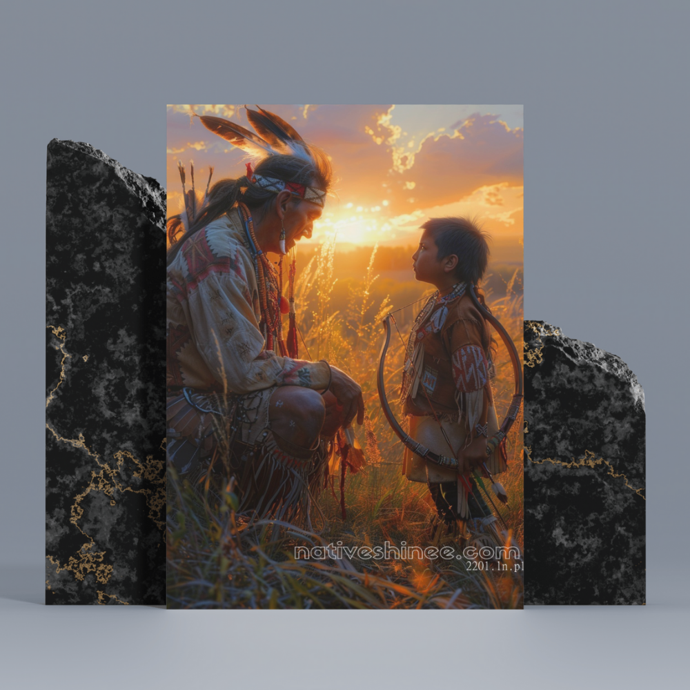 Sunset Serenity: Native American Canvas
