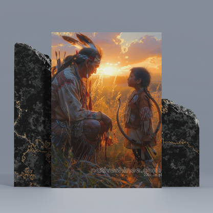 Sunset Serenity: Native American Canvas
