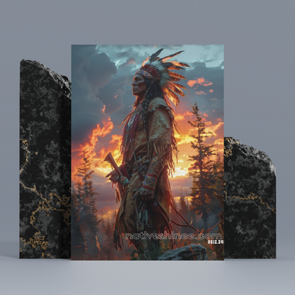 Guardian of the Sunset Native American Canvas