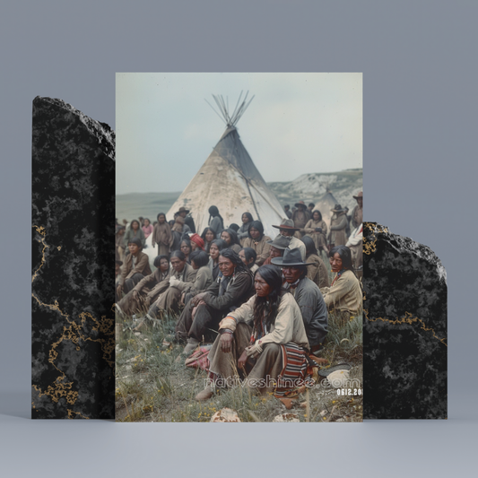 The Silent Gathering Native American Canvas