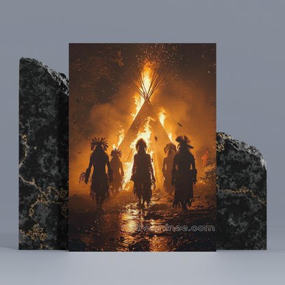 Night of the Flame: Native American Canvas