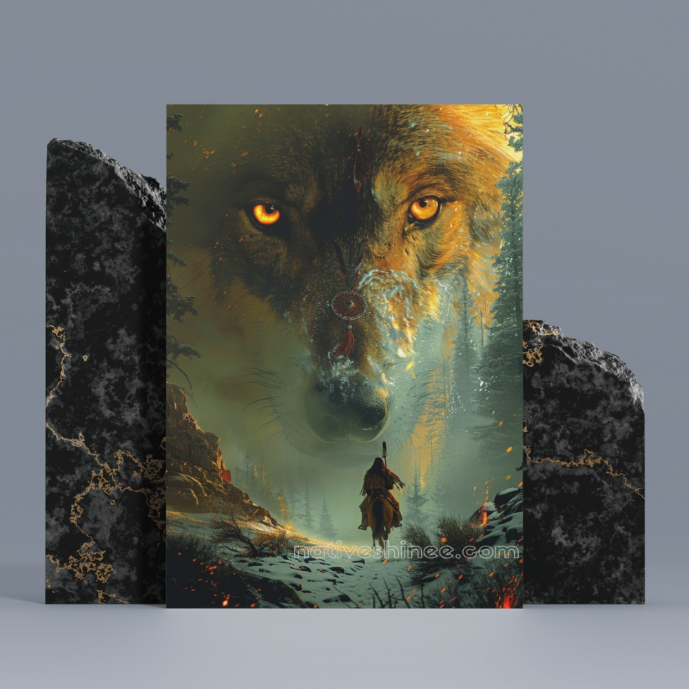 Guardian of the Wild: Native American Canvas