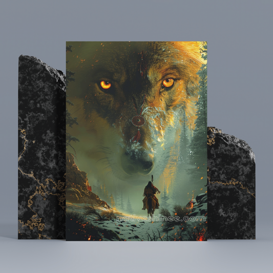 Guardian of the Wild: Native American Canvas