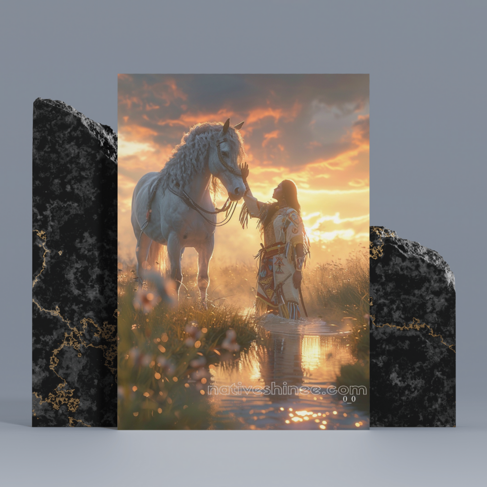 People And The Horse Native American Canvas