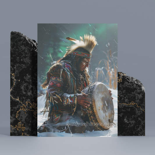 Winter Resilience: Native American Canvas