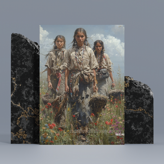 Little Girls Native American Canvas