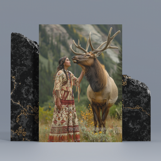 Harmony with the Elk – Native American Canvas