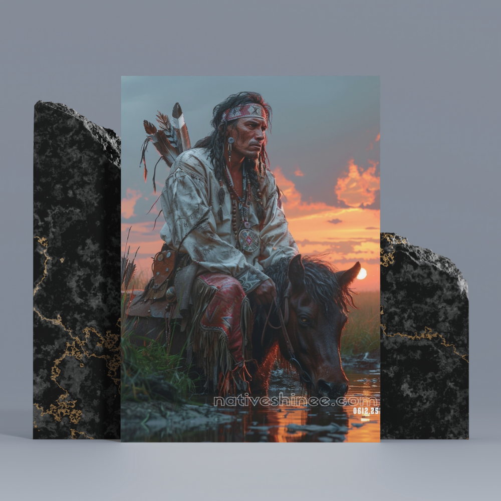 Warrior of the Setting Sun Native American Canvas – NativeShinee