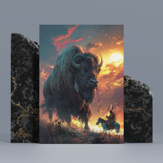 Honor the buffalo  Native American Canvas