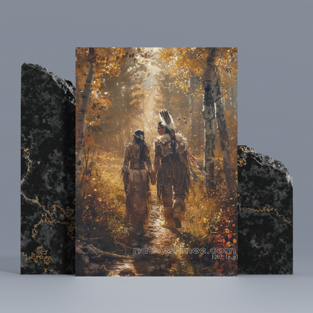 Walk of the Brave: Native American Canvas