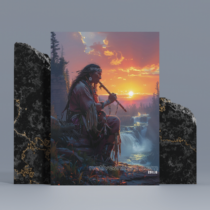 The Flute of the Falls Native American Canvas