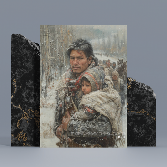 The Weight of Survival Native American Canvas