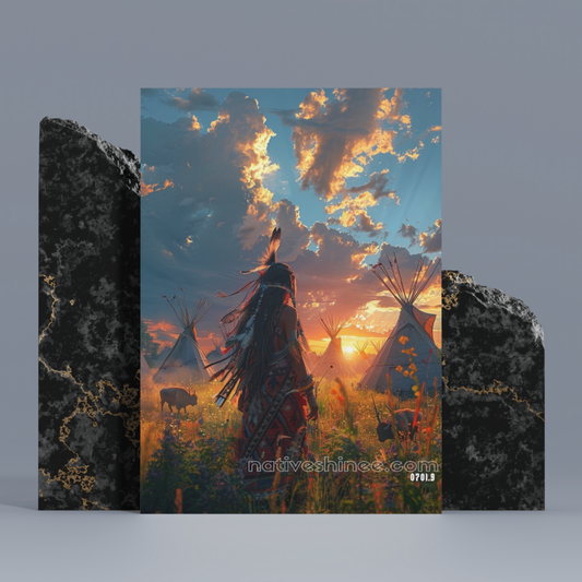 Sunset on Sacred Grounds Native American Canvas